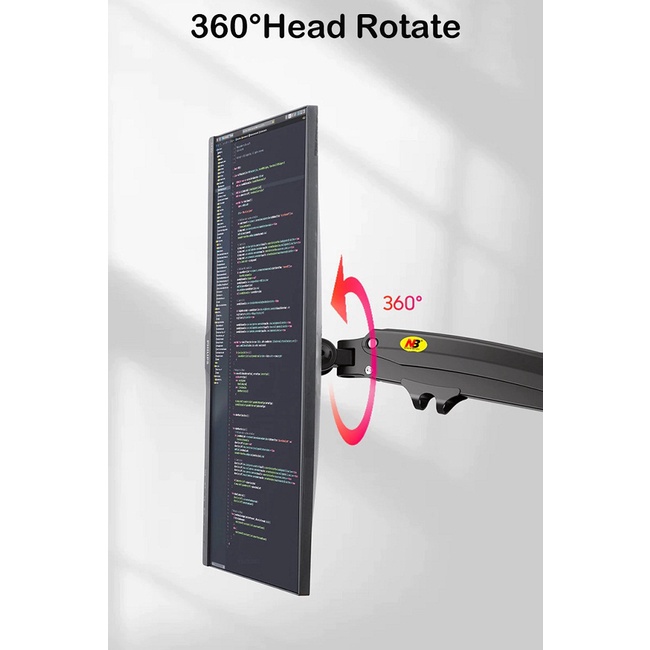 Giá Treo Màn Hình NB H100 22 - 35 Inch - Tay Treo Màn Hình Máy Tính Gắn Bàn Xoay 360 Độ