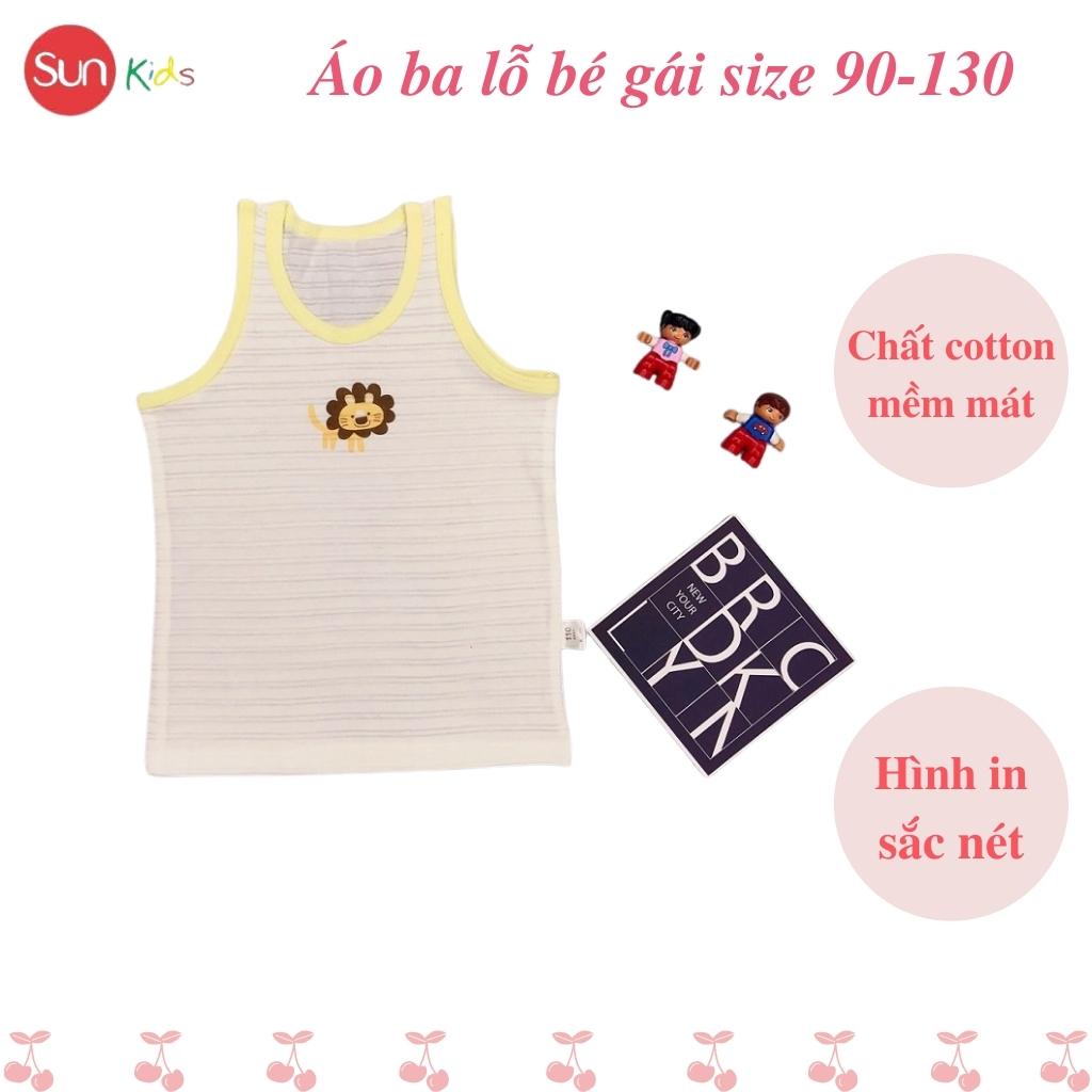 Áo thun bé gái, áo phông bé gái dáng ba lỗ, chất cotton, nhiều màu, size 90 - 130 - SUNKIDS