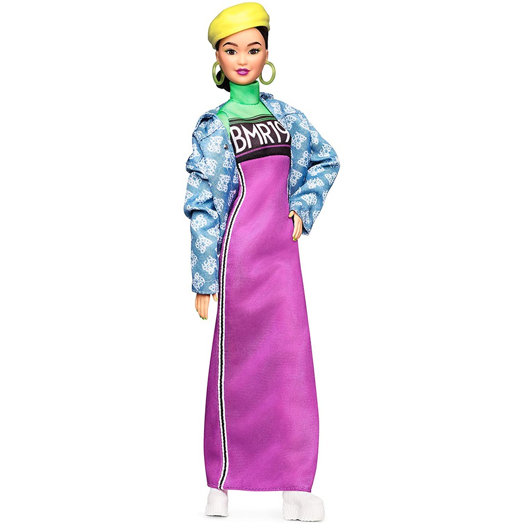 Barbie BMR1959 Cô Gái Châu Á Mặc Đầm Dài In Logo và Áo Khoác Cỡ Rộng