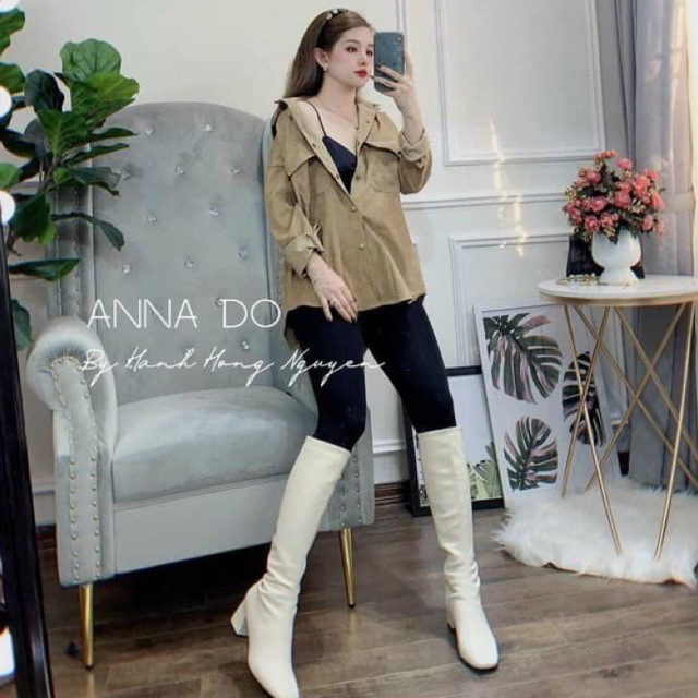 Aó sơ mi nữ dài tay chất nhung tăm sang chảnh