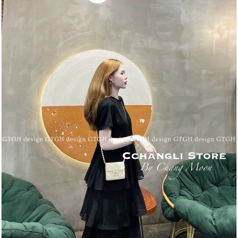 VÁY THIẾT KẾ THUN PHỐI DẬP LY TẦNG CHẤT ĐẸP MS24891