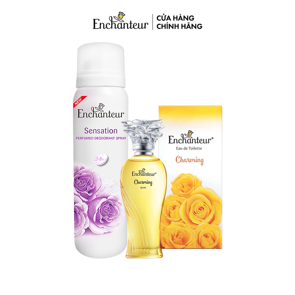 Combo Xịt khử mùi Charming/Sensation 150ml và Nước hoa cao cấp Charming 50ml