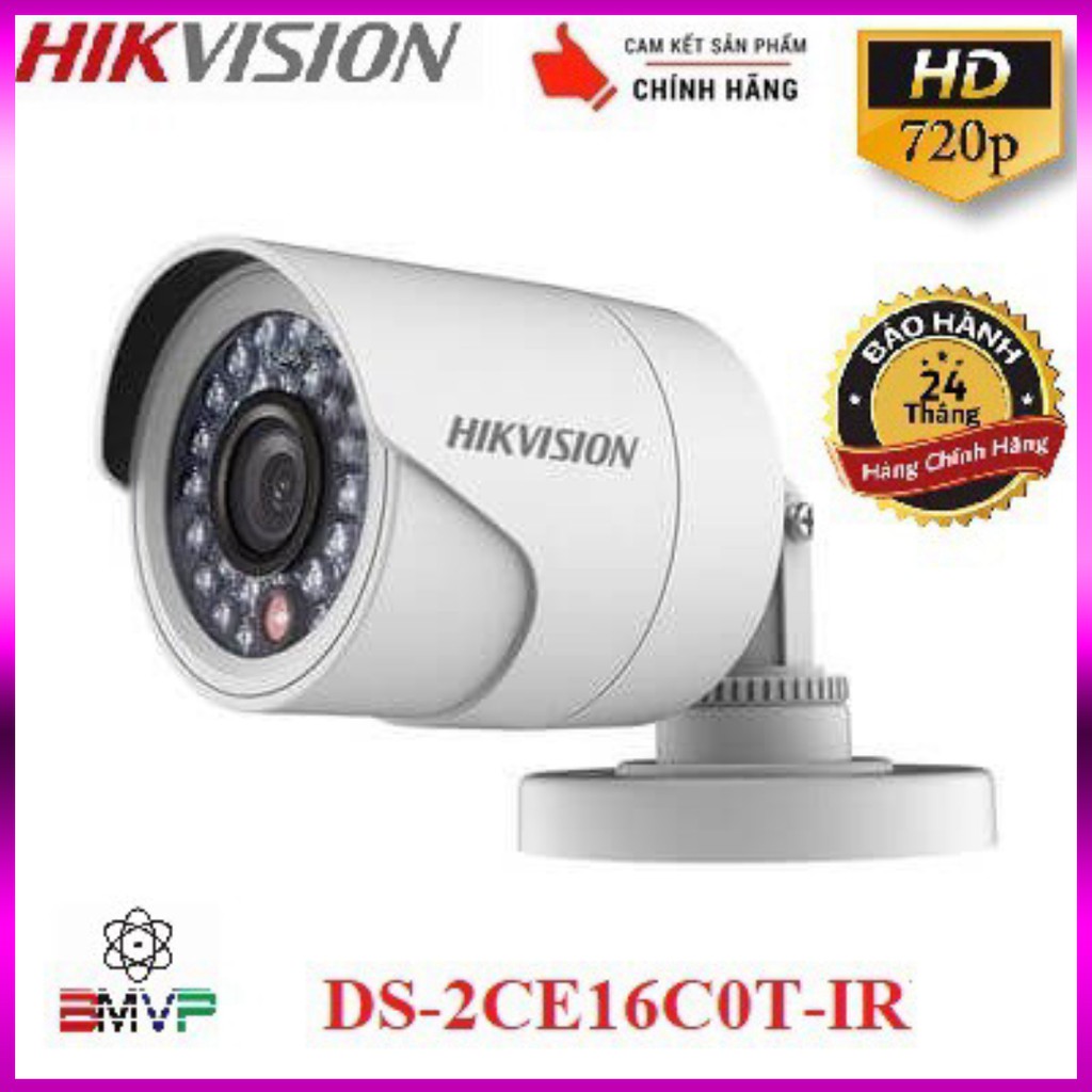 🍀 Camera Ngoài trời Hikvision DS-2CE16C0T-IR 1.0 MP HD720P  - Hàng chính hãng 100%.