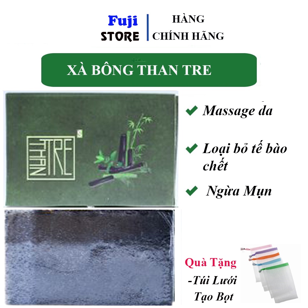 Xà bông Sinh Dược Than Tre - Xà Bông Làm Sạch,Dưỡng Da,Giảm Mụn,Thâm.