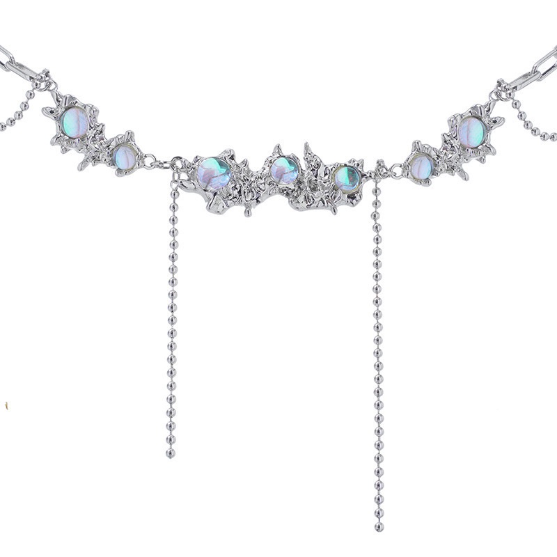 Dây chuyền kiểu hình học đính đá mặt trăng sang trọng thời trang 19A1631