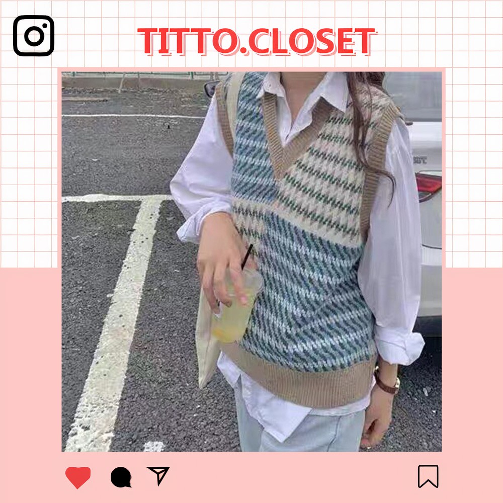Áo Gile Len Họa Tiết Giáng Sinh - Hàng QC - Titto Closet