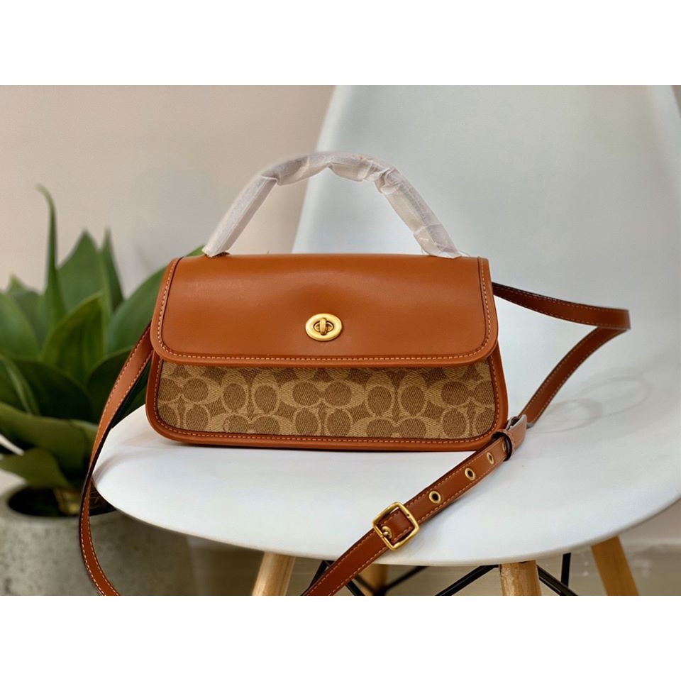 TÚI XÁCH Coach authentic ✨ Turnlock Clutch Crossbody Bag f1980-129 ✨✨‼️