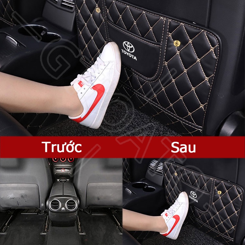 GTIOATO Tấm Bảo Vệ Lưng Ghế Oto Da Tấm Ốp Lưng Ghế Ô Tô Bảo Vệ Lưng Ghế MiếNg LóT ChốNg ThấM TúI Treo Đồ Sau Ghế Ô Tô Phụ Kiện Xe Hơi Cho Toyota CHR Raize Corolla Cross Rush Fortuner Yaris Innova Vios Prius C Wigo Sienta Land Cruiser 200
