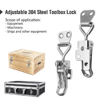 Hot！Adjustable SUS 304 Steel Toolbox Lock Toggle Latch Lockable Over Centre Fastener