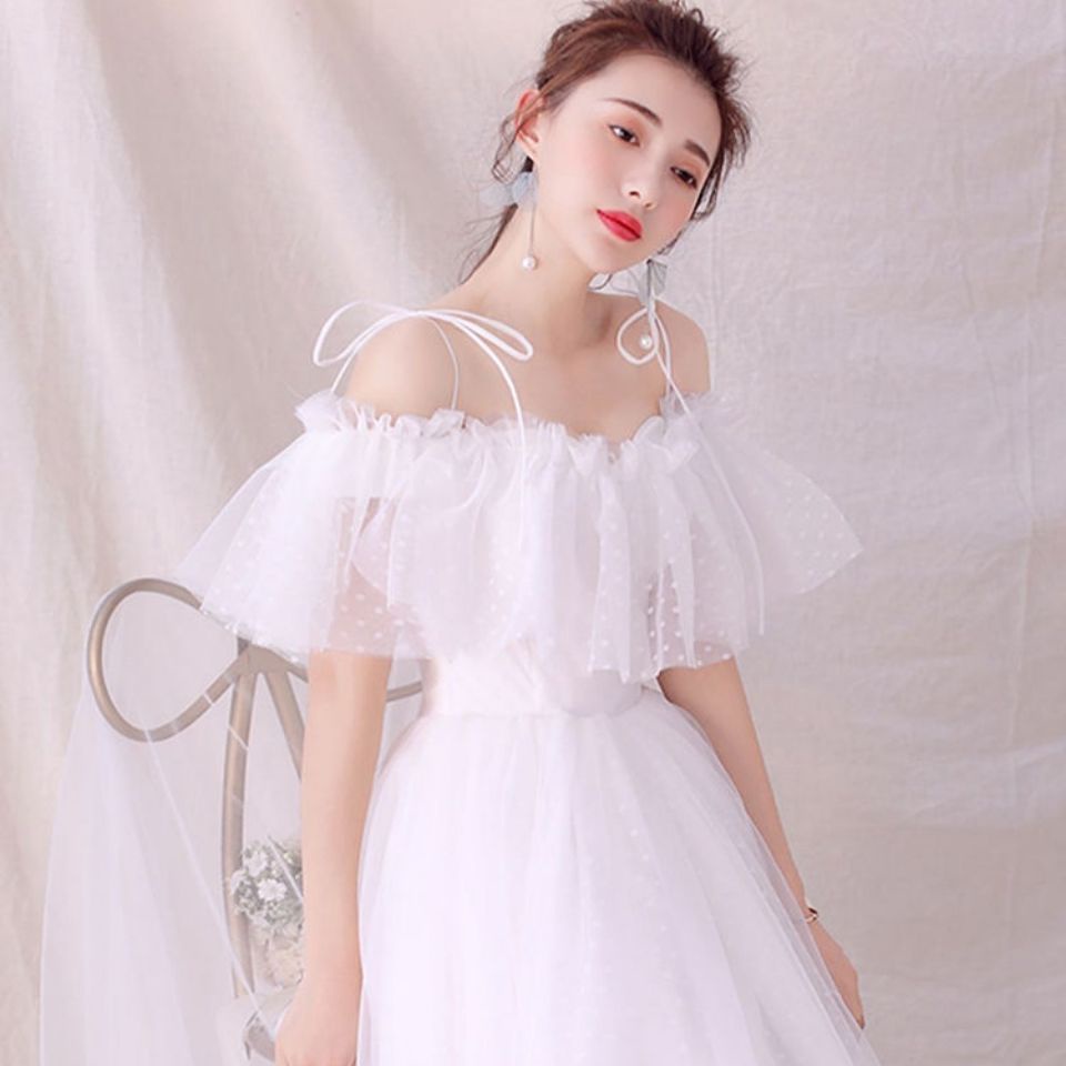 Đầm Cưới Trễ Vai Thiết Kế Mới Đơn Giản Thời Trang Theo Phong Cách Pháp