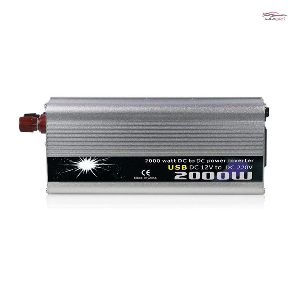 Power Inverter Vehicle Power Converter Universal Modified Sine Wave 2000W DC 12V to 220V AC