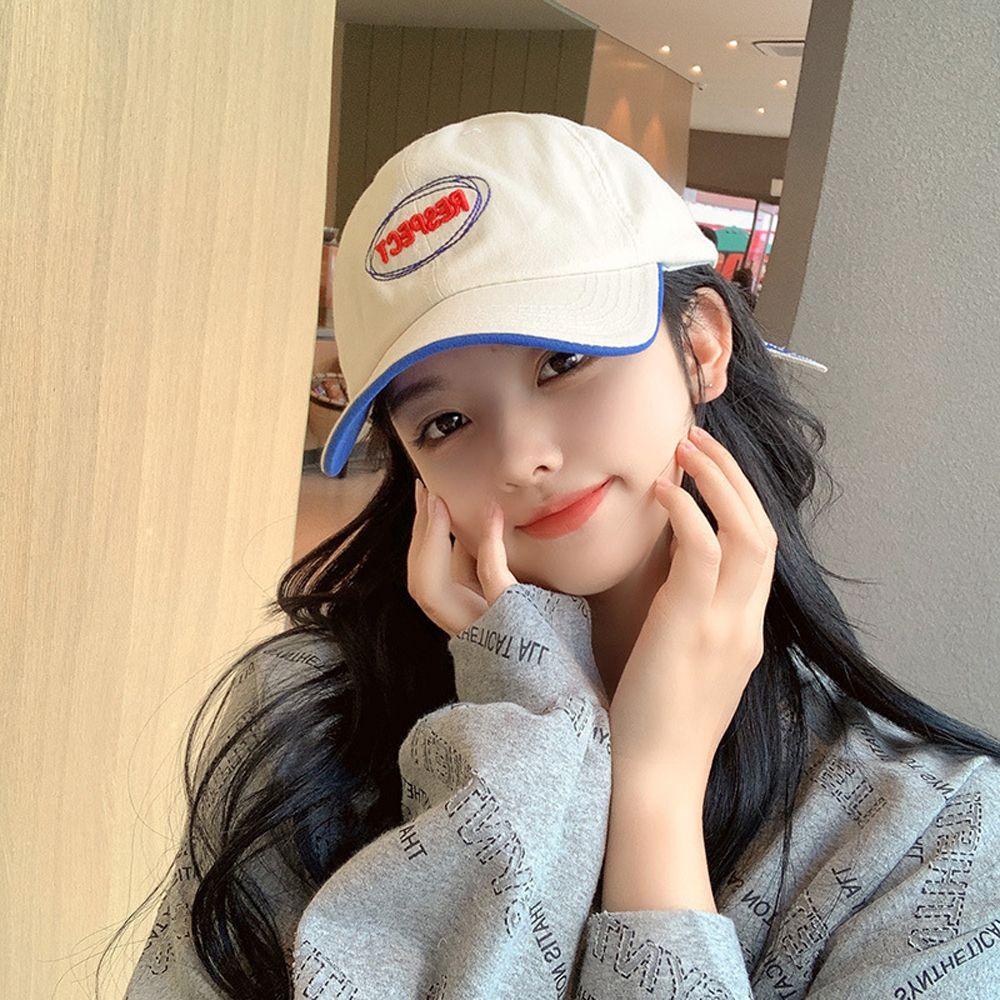 DARNELL Mũ Lưỡi Trai Thể Thao Mềm Chống Nắng Màu Trơn Thêu Họa Tiết Kiểu Nhật Bản Thời Trang Mùa Hè Cho Nữ