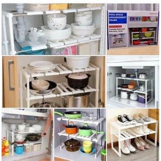 #Giá hạt dẻ# Kệ để đồ, xong nồi ở gầm bếp đa năng - có thể điều chỉnh kích thước
