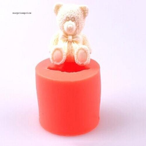 Khuôn silicone 3D hình chú gấu đáng yêu làm bánh