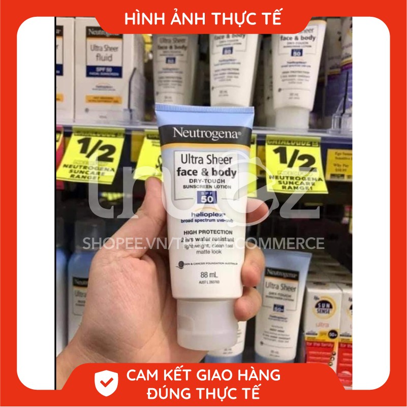 Kem chống nắng SPF 50+ [ÚC] Neutrogena Ultra Sheer Body Lotion 85ml [Chính hãng]