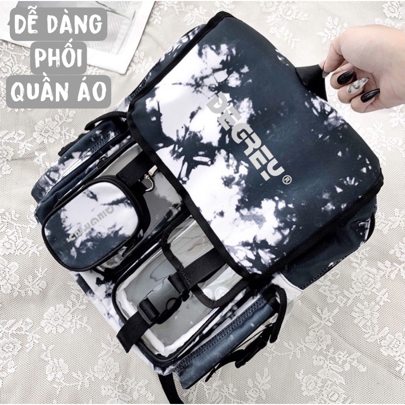 Balo Degrey TieDye Backpack Dark Green 2810 Clothes Shop Balo Đi Học Xanh Loang Ulzzang Unisex