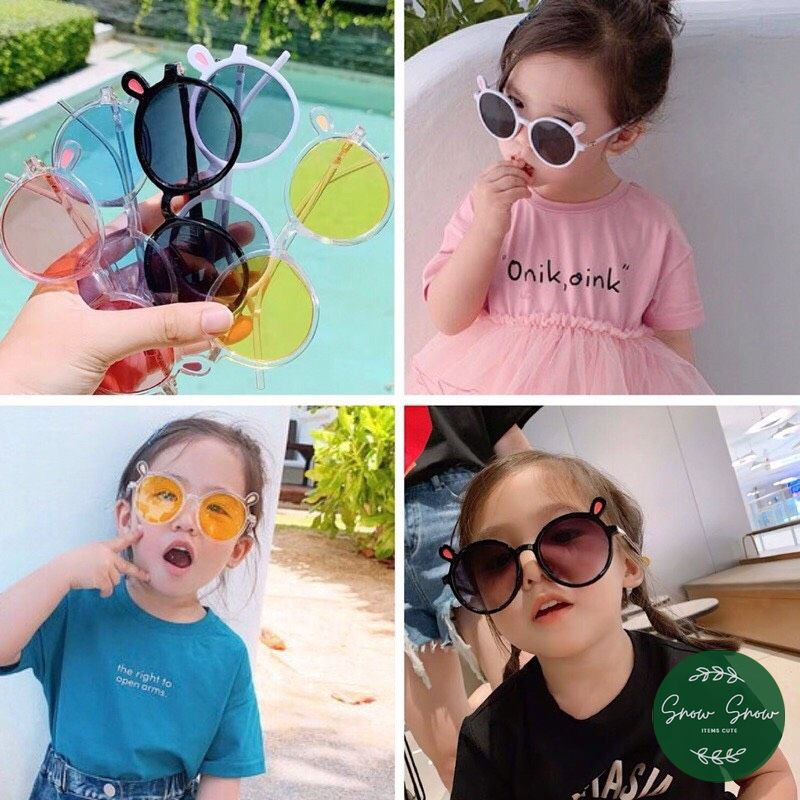 Kính mắt cho bé - Kính râm đi nắng Tai Thỏ đáng yêu chống tia UV cho bé trai bé gái từ 2-8 tuổi mới nhất
