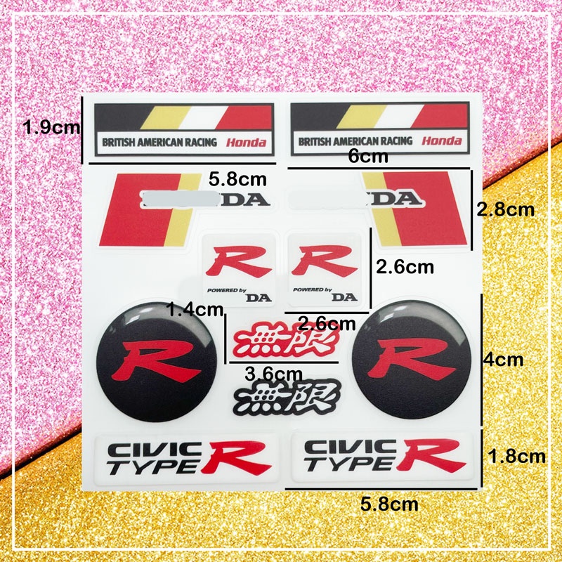 Sticker Dán Trang Trí Cửa Sổ Xe Hơi Honda Mugen XR-V CR-V UR-V CR-Z Fit Pilot Typer VTEC CIVIC City