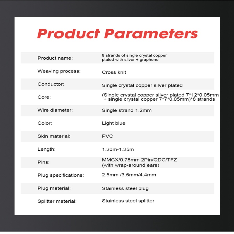 Xinhs Dây Cáp Tai Nghe Graphene 8 Sợi Đồng Mạ Bạc Cho SE846 ZSN UE ES10