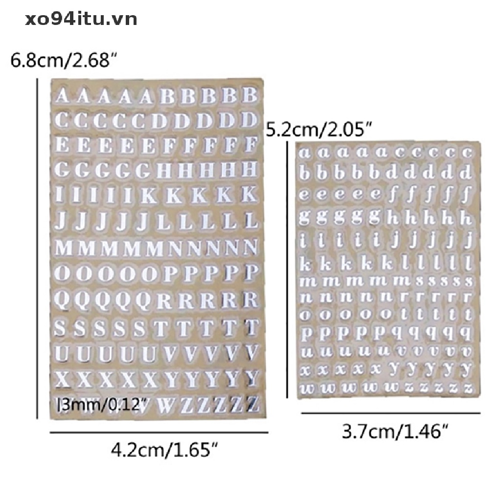 Bộ 5 Miếng Dán Chữ Cái Tiếng Anh Lấp Lánh