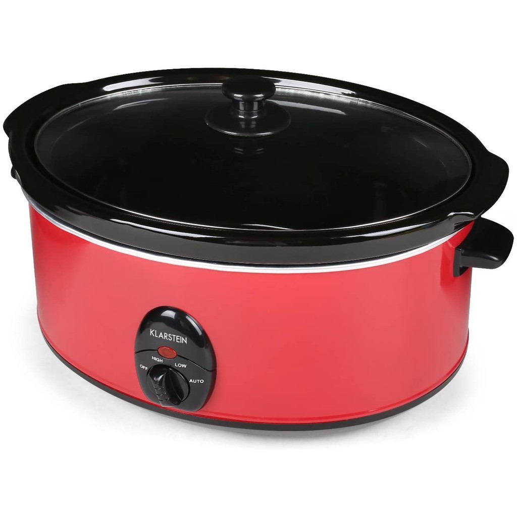 (Hàng Đức) Nồi nấu chậm slow cooker 6,5l Klarstein Bristol 65, 300W, bảng điều khiển cơ, 3 nấc hầm, có 2 màu đ