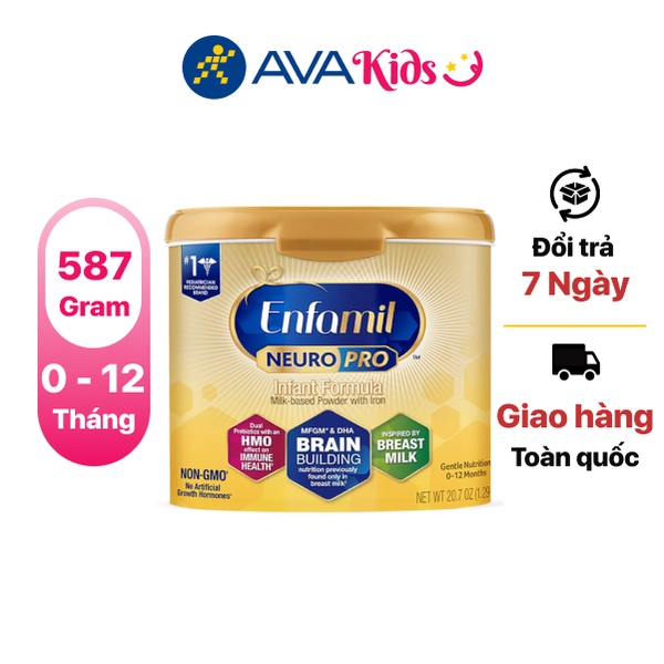 Sữa bột ENFAMIL NEUROPRO INFANT FORMULA (DÀNH CHO TRẺ 0 - 12 THÁNG TUỔI) LON 587G - Hàng chính hãng