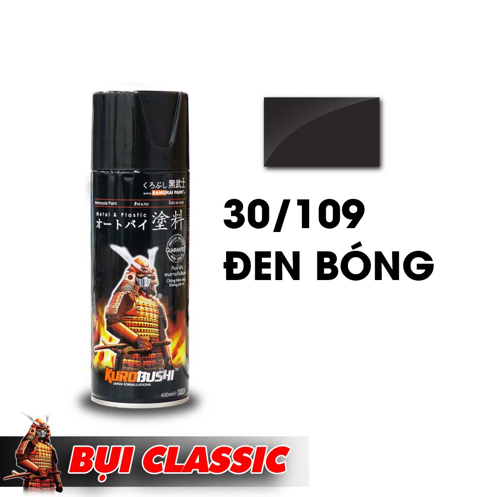 Sơn Samurai Đen Bóng 109 - Chai Sơn Samurai Màu Đen Bóng 109