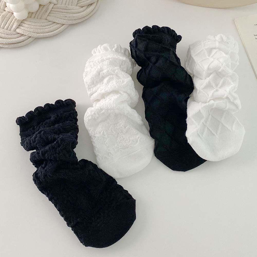Tất Lưới Thoáng Khí Màu Trắng Đen Phong Cách Lolita Cho Nữ
