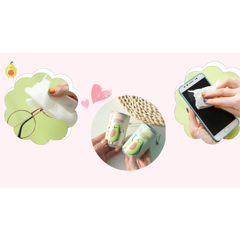 Khăn giấy ướt hình lon nước mini bỏ túi 30 tờ có dây treo tiện dụng nhiều mẫu đáng yêu