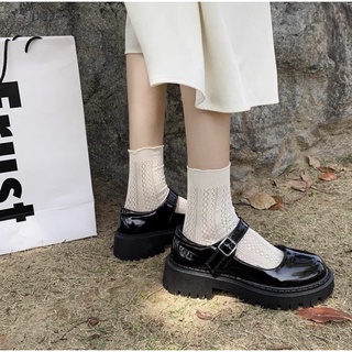 Giày búp bê có quai Mary Jane đế cao lót caro vintage Yannie Lolita ulzzang Hàn Quốc