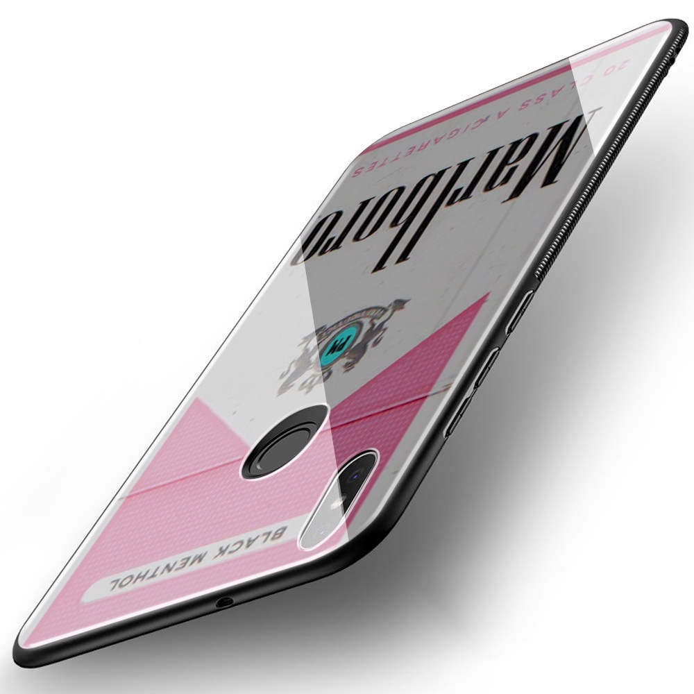 Ốp lưng điện thoại cường lực hình Marlboro dành cho Redmi Note 5 6 7 8 8A 8T 9 Pro Max