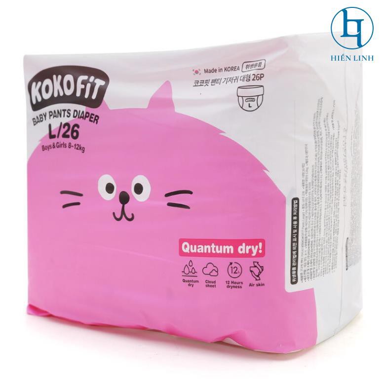 Tã/Bỉm quần KOKOFiT size L (Mèo) 26 miếng/bịch cho bé từ 8 - 12kg