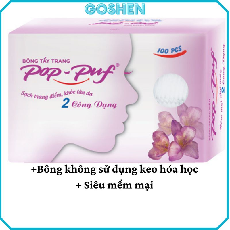 Bông Tẩy Trang Pop Puf Siêu Mềm Mại (100 Miếng)