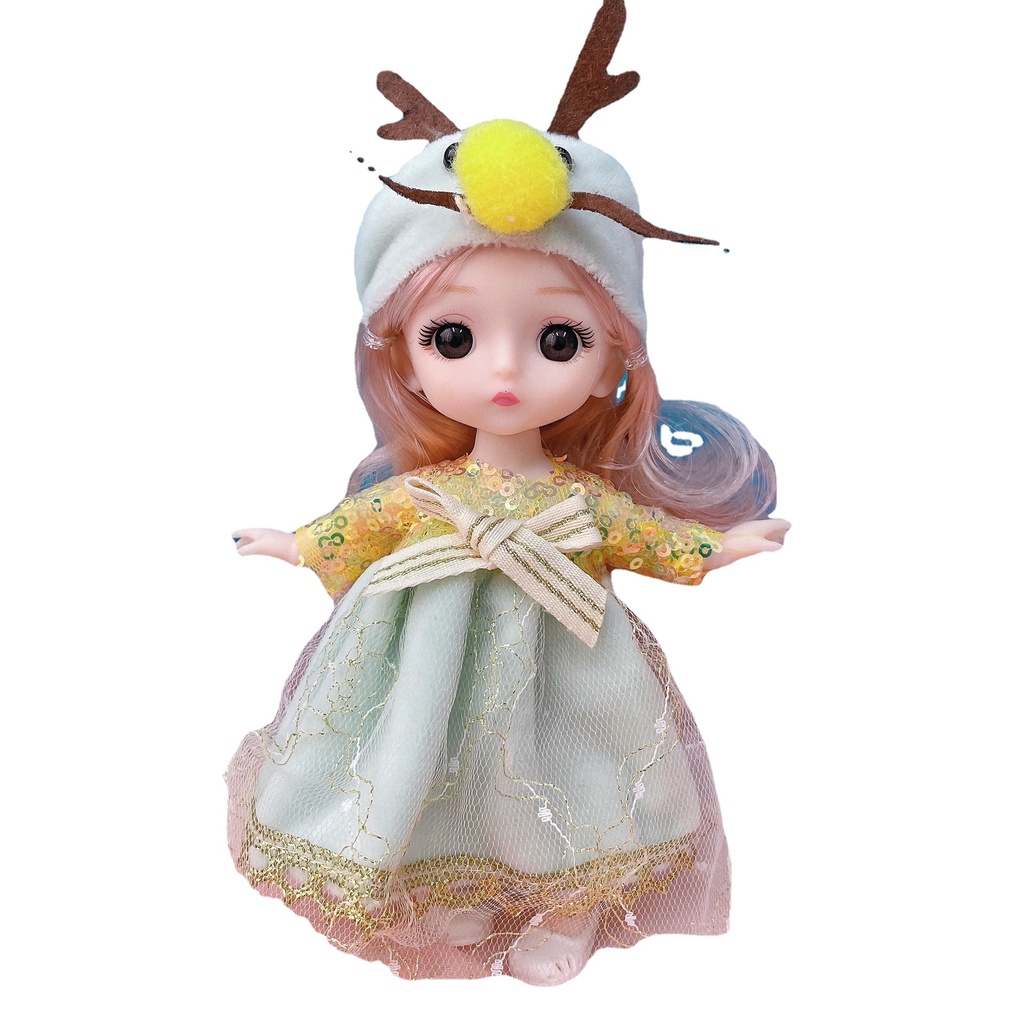 Bộ Búp Bê Công Chúa Mặc Đầm Xinh Xắn Kích Thước 17Cm 1:8