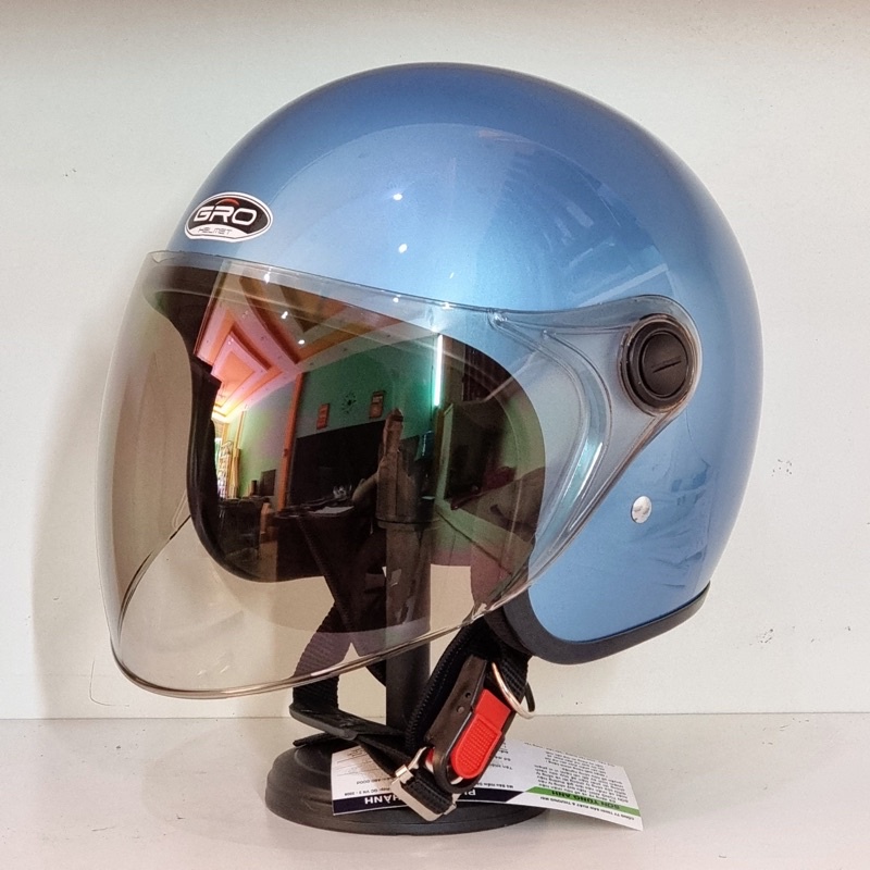 Mũ bảo hiểm 3/4 GRO HELMET chụp tai có kính dài 818kd chính hãng bảo hành 12 tháng size 53-56cm