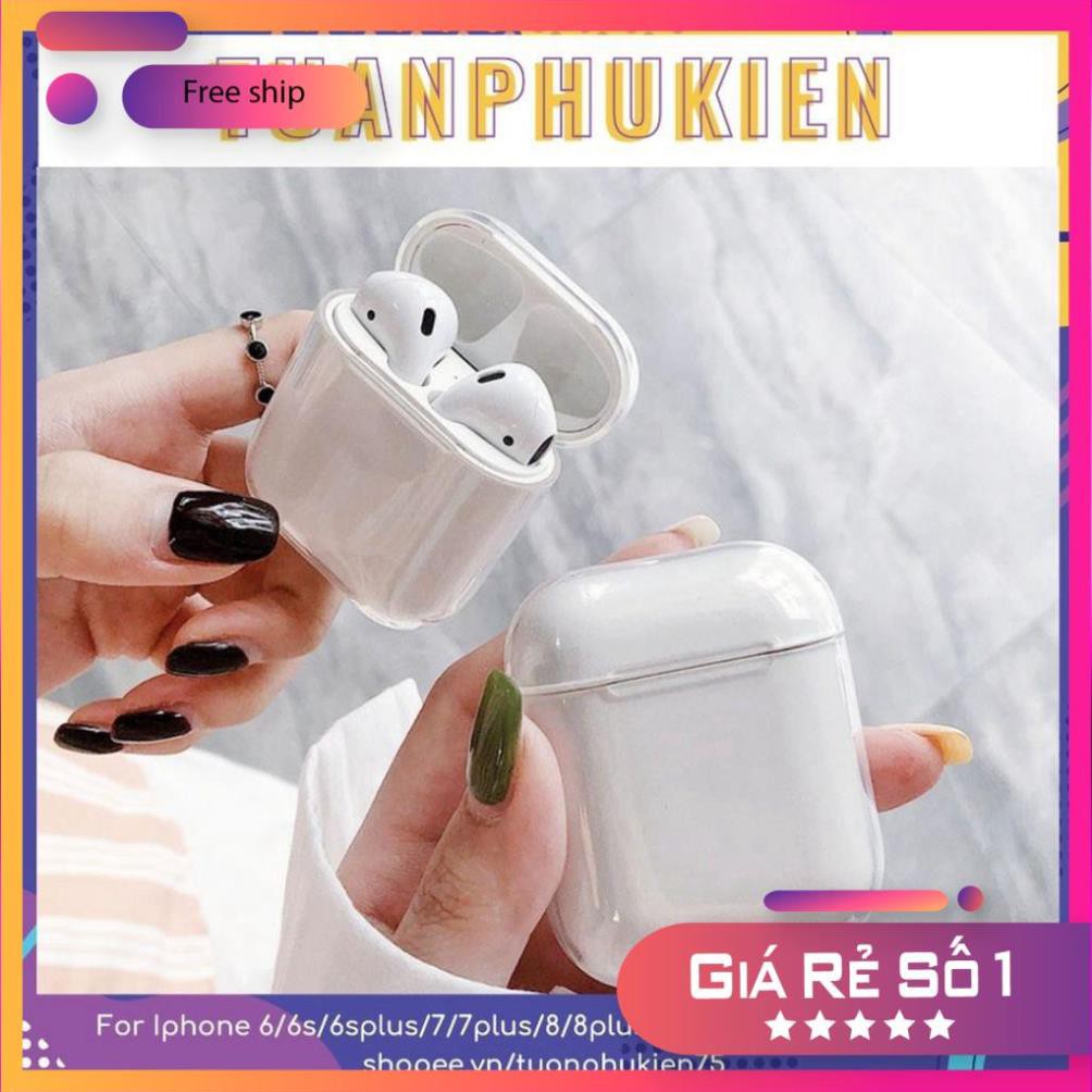 Airpods Case ⚡Freeship ⚡ VỎ BỌC AIRPODS TRONG SUỐT Airpods 1/ 2/ i12/ Pro- Châts Case Store