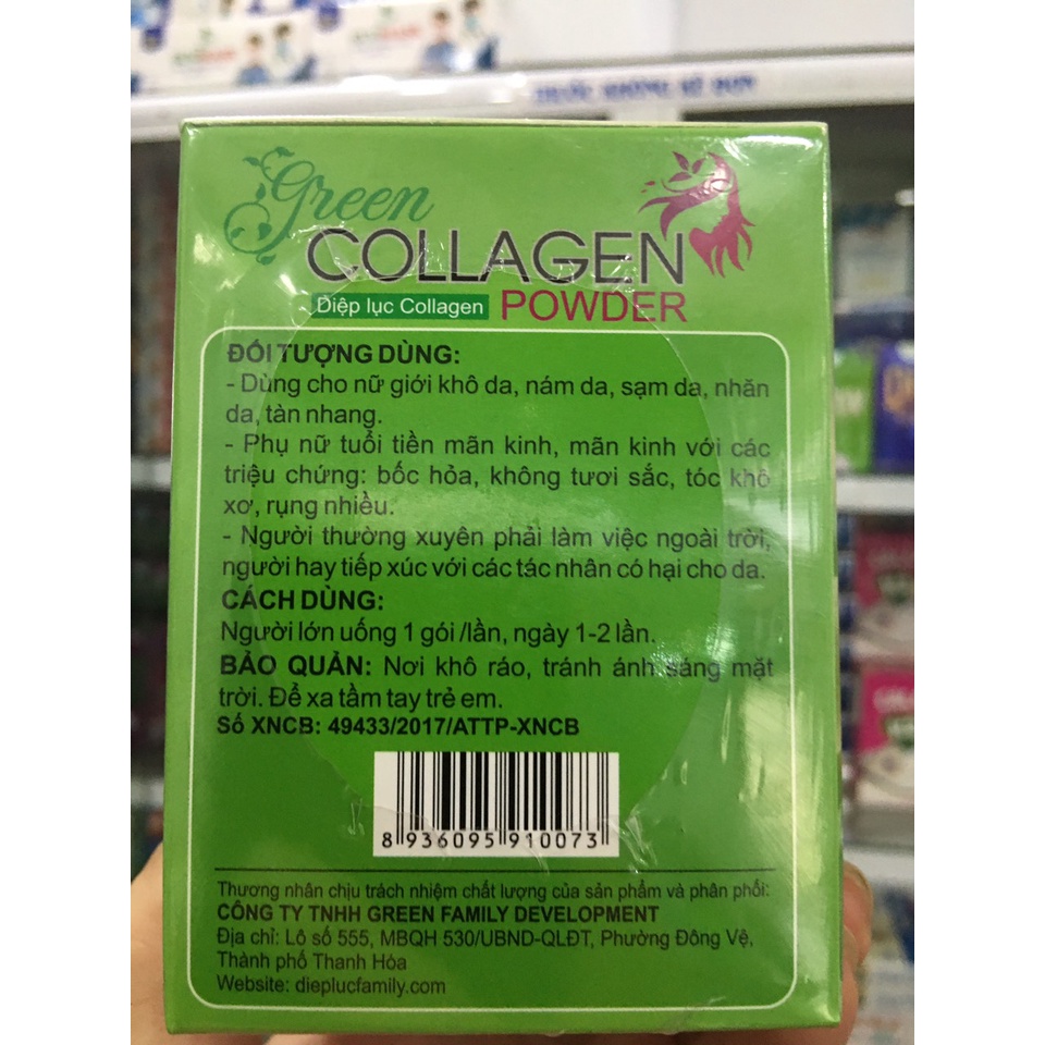 [ Chính Hãng] - Diệp Lục Collagen Green Collagen Powder -Tặng kèm dung dịch dạ hương 100ml