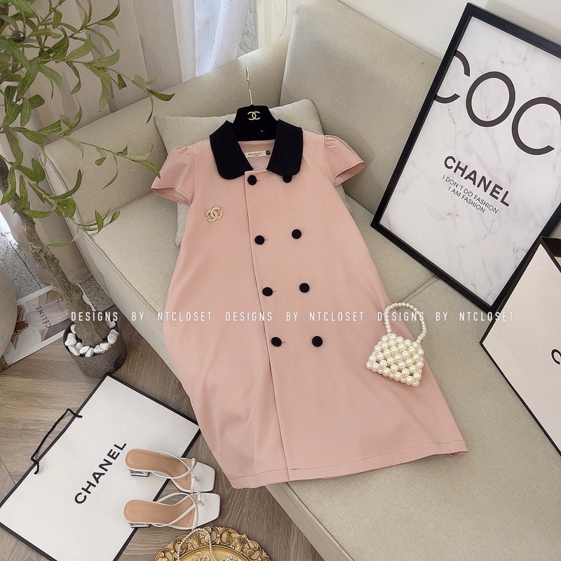 Váy suông cổ đen NT closet