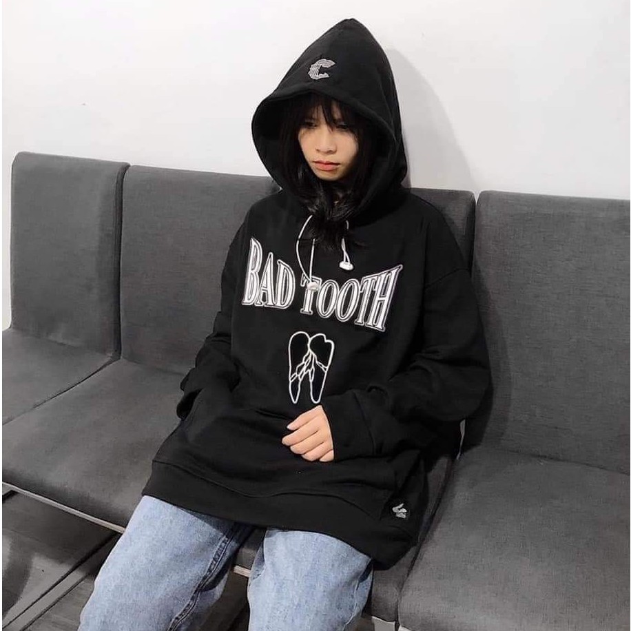 ÁO HOODIE NỮ ĐEN UNISEX KIỂU DÁNG ÁO HOODIE RỘNG - ÁO NỈ MŨ IN CHỮ HOT HIT SIÊU HOT