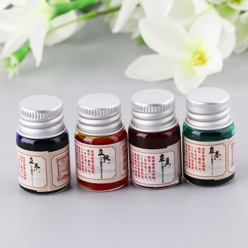 Hũ mực ánh vàng kim chấm văn phòng phẩm hỗ trợ viết bút máy/chữ thư pháp/vẽ Graffiti 5ml love