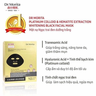 HỘP 10 MIẾNG MẶT NẠ DR.MORITA DÒNG PLATINUM COLLOID