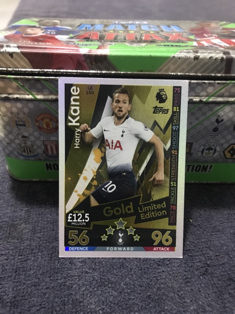 Thẻ Match Attax Limited cầu thủ siêu sao Harry Kane Premier league mùa 18/19