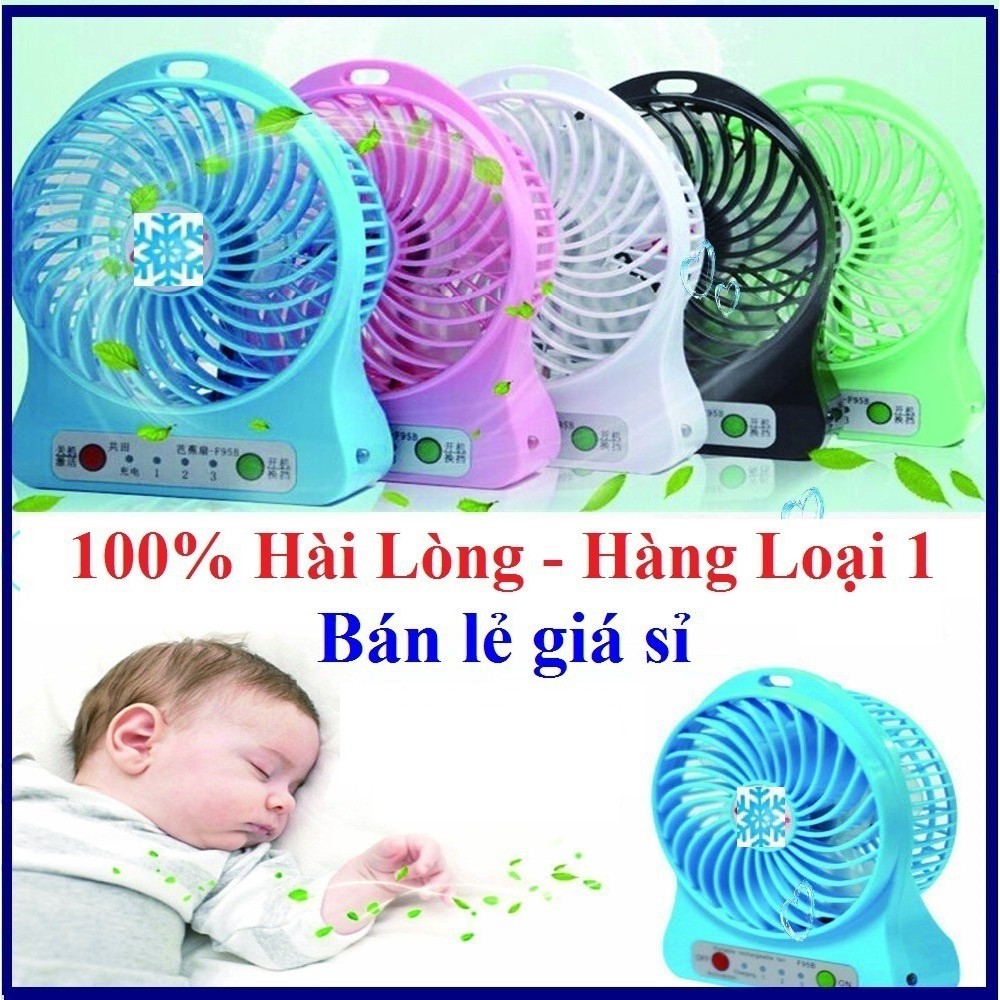 {Bán lẻ giá sĩ} Quạt pin sạc mini kiêm đèn pin shop dochoigiare188