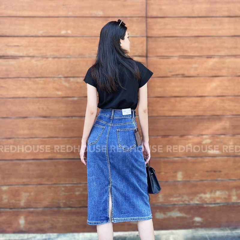 Chân váy jean 6 cúc