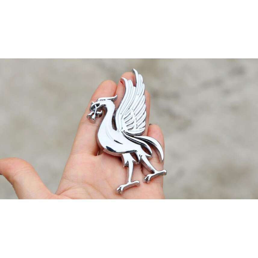 Miếng Dán Trang Trí Xe Hơi Hình Logo Liverpool Team 3d Phản Quang Bằng Kim Loại