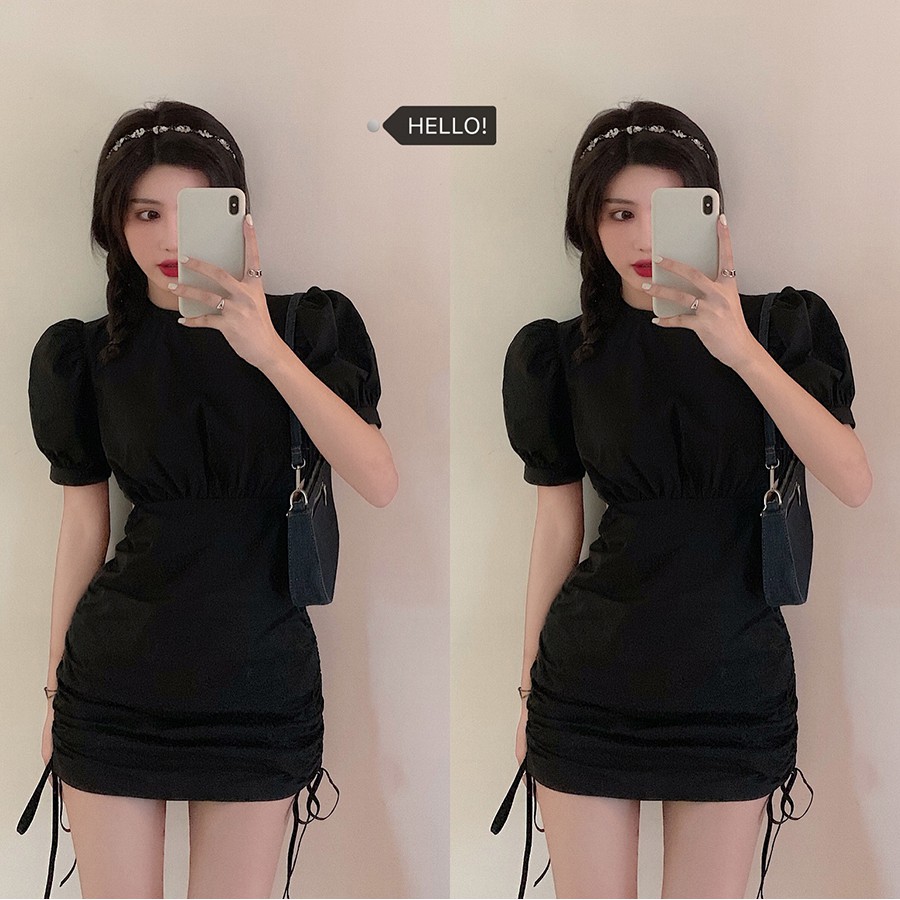 Đầm Tay Phồng Phối Dây Rút Thời Trang Đáng Yêu Cho Nữ | BigBuy360 - bigbuy360.vn