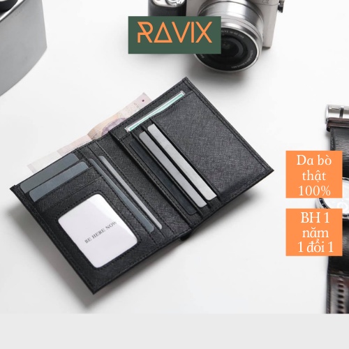 Ví Nam Da Bò Thật Cao Cấp Ravix Wallet 3 Nhỏ Gọn Tiện Lợi