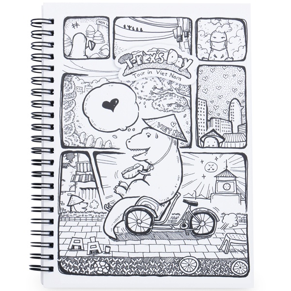 Sổ Lò Xo Kẻ Ngang T-Rex Tour In Vietnam 160 Trang 80gsm Size L Khai Trí Stationery - Xích Lô