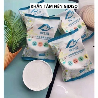 Combo 05 khăn tắm nén du lịch cotton dùng một lần 70*140 cm gidiso kt01