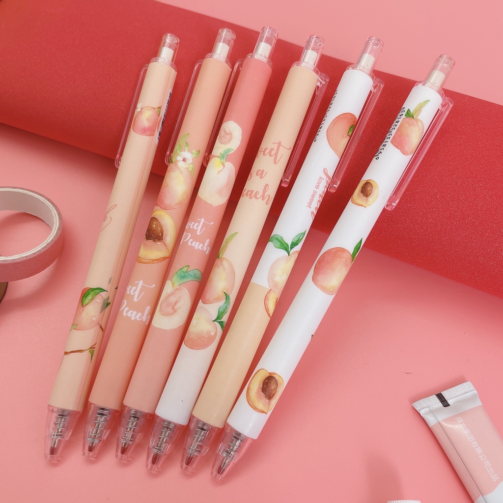Bút bi dễ thương hình quả đào_Mẫu ngẫu nhiên_Guden Stationery